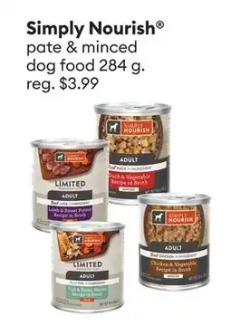 Petsmart Simply Nourish pate & minced dog food offer