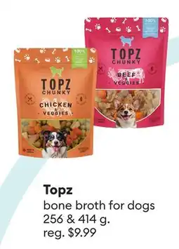 Petsmart Topz bone broth for dogs 256 & 414 g offer