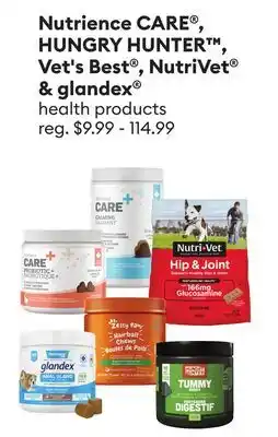 Petsmart Nutrience CARE , HUNGRY HUNTER , Vet's Best , NutriVet & glandex health products offer