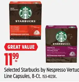 Canadian Tire Selected Starbucks by Nespresso Vertuo Line Capsules offer