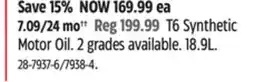 Canadian Tire T6 Synthetic Motor Oil offer