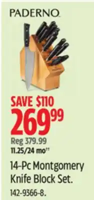 Canadian Tire Paderno 14-Pc Montgomery Knife Block Set offer