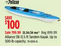 Canadian Tire Pelican Alliance 136 13.5-ft Tandem Kayak offer