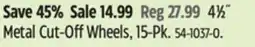 Canadian Tire Mastercraft Metal Cut-Off Wheels offer
