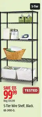 Canadian Tire Type A 5-Tier Wire Shelf, Black offer