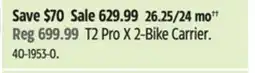 Canadian Tire T2 Pro X 2-Bike Carrier offer