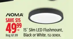 Canadian Tire Noma 15˝ Slim LED Flushmount, Black or White offer