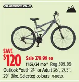 Canadian Tire Supercycle Outlook Youth 24˝ or Adult 26˝, 27.5˝, 29˝ Bike offer