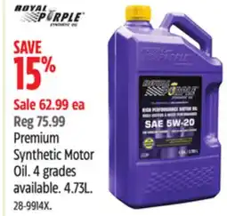 Canadian Tire Premium Synthetic Motor Oil offer