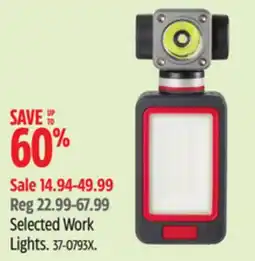 Canadian Tire Motomaster Selected Work Lights offer