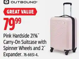 Canadian Tire Pink Hardside 215⁄8˝ Carry-On Suitcase with Spinner Wheels and 2˝ Expander offer