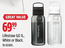 Canadian Tire Lifestraw GO 1L, White or Black offer