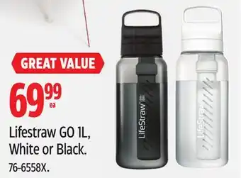 Canadian Tire Lifestraw GO 1L, White or Black offer