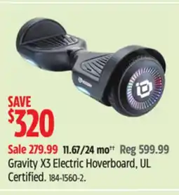 Canadian Tire Gravity X3 Electric Hoverboard, UL Certified offer
