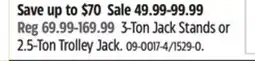 Canadian Tire Motomaster 3-Ton Jack Stands or 2.5-Ton Trolley Jack offer