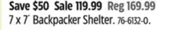 Canadian Tire Coleman 7 x 7´ Backpacker Shelter offer