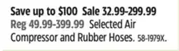 Canadian Tire Selected Air Compressor and Rubber Hoses offer