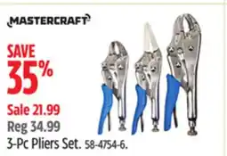 Canadian Tire Mastercraft 3-Pc Pliers Set offer