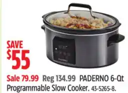 Canadian Tire PADERNO 6-Qt Programmable Slow Cooker offer