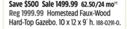 Canadian Tire CANVAS Homestead Faux-Wood Hard-Top Gazebo offer