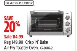 Canadian Tire black Decker Crisp 'N' Bake Air Fry Toaster Oven offer
