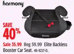 Canadian Tire harmony Elite Backless Booster Car Seat offer