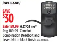 Canadian Tire Camelot Combination Deadbolt and Lever offer