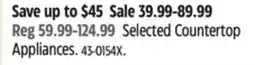 Canadian Tire Selected Countertop Appliances offer