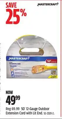 Canadian Tire Mastercraft Gauge Outdoor Extension Cord with Lit End offer