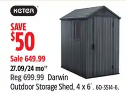 Canadian Tire Darwin Outdoor Storage Shed, 4 x 6´ offer