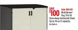 Canadian Tire Suncast Stow-Away Horizontal Shed offer