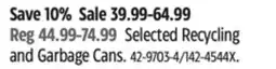 Canadian Tire Rubbermaid Selected Recycling and Garbage Cans offer