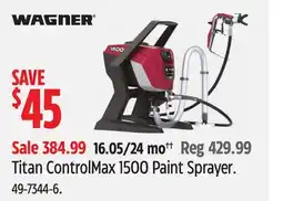 Canadian Tire Wagner Titan ControlMax 1500 Paint Sprayer offer