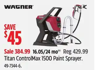 Canadian Tire Wagner Titan ControlMax 1500 Paint Sprayer offer