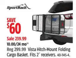 Canadian Tire Vista Hitch-Mount Folding Cargo Basket offer