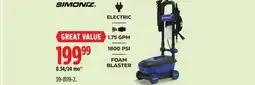 Canadian Tire Simoniz Electric 1.85 GPM 1800 PSI FOAM BLASTER offer