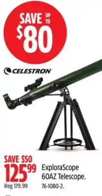 Canadian Tire Celestron ExploraScope 60AZ Telescope offer