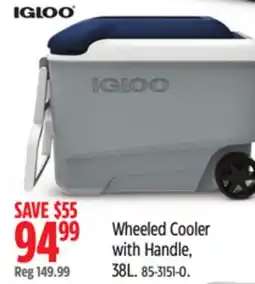 Canadian Tire Igloo Wheeled Cooler with Handle, 38L offer