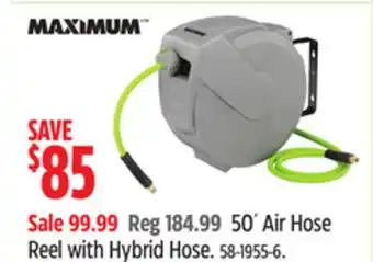 Canadian Tire 50´ Air Hose Reel with Hybrid Hose offer
