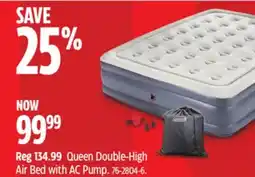 Canadian Tire Coleman Queen Double-High Air Bed with AC Pump offer