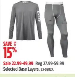 Canadian Tire Selected Base Layers offer