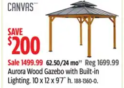 Canadian Tire Canvas Aurora Wood Gazebo with Built-in Lighting offer