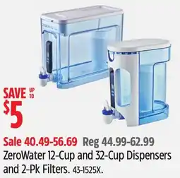 Canadian Tire ZeroWater 12-Cup and 32-Cup Dispensers and 2-Pk Filters offer