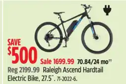 Canadian Tire Raleigh Ascend Hardtail Electric Bike, 27.5˝ offer