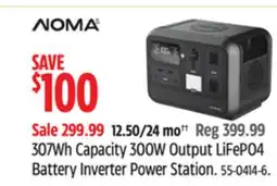 Canadian Tire NOMA 307Wh Capacity 300W Output LiFePO4 Battery Inverter Power Station offer