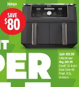 Canadian Tire Ninja Foodi XL 6-in-1 Dual Zone Air Fryer, 9.5L offer