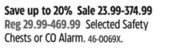 Canadian Tire Selected Safety Chests or CO Alarm offer