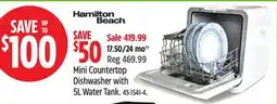 Canadian Tire Hamilton Beach Mini Countertop Dishwasher with 5L Water Tank offer