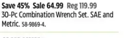 Canadian Tire Mastercraft 30-Pc Combination Wrench Set offer