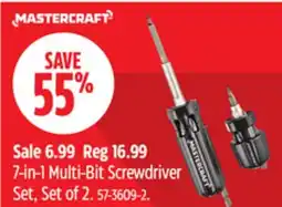 Canadian Tire Mastercraft 7-in-1 Multi-Bit Screwdriver Set, Set of 2 offer